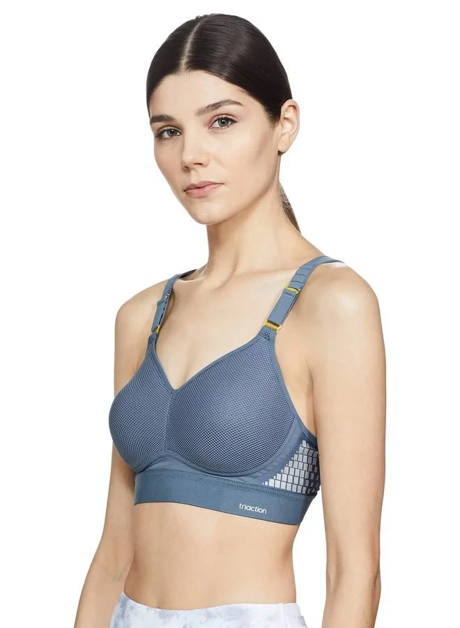 ترايامف Triumph International Women's Light Padded | Wire Free | Triaction 32C Grey Combination | Sports Bra | Pack of 1