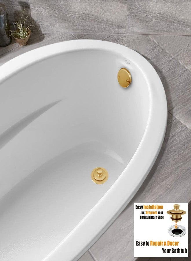 Artiwell Bath Tub Drain Trim Set Conversion Kit Assembly, With Easy Installation Lift and Turn Twist Bathdrain Stopper and Two Holes Tub Drain Overflow Faceplate,Fit Most Bath Drains, Champagne Bronze - Image 4