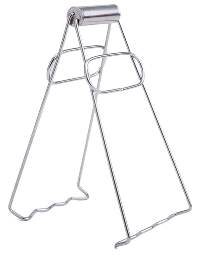 نيبمينينت ملاقط صحن قابلة للطي للمطبخ ومشابك للأطباق من الفولاذ المقاوم للصدأ وحامل مشابك ، غير مشوه وله مقاومة جيدة لدرجة الحرارة العالية والتنظيف - Image 1