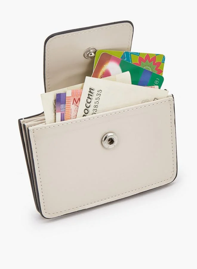 Celeste IVORY Solid Card Holder With Snap Button Closure for Women | Best Price UAE