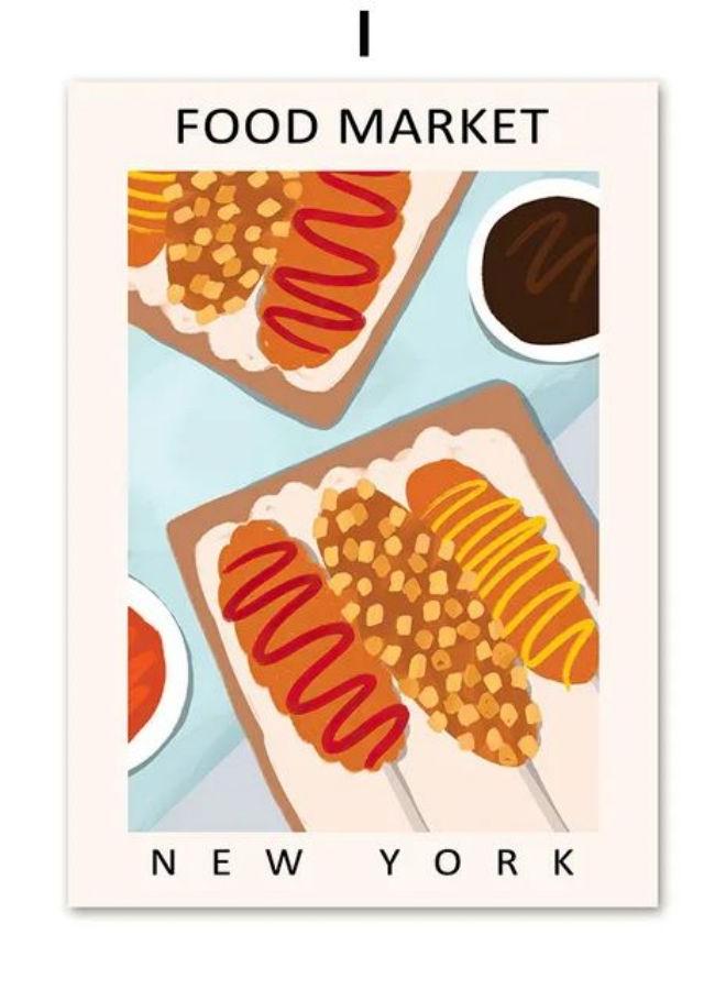 Abstract Food Market Kitchen Bar Wall Art Canvas Painting Nordic Posters And Prints Wall Pictures For Cafe Dinning Room Decor - Image 1