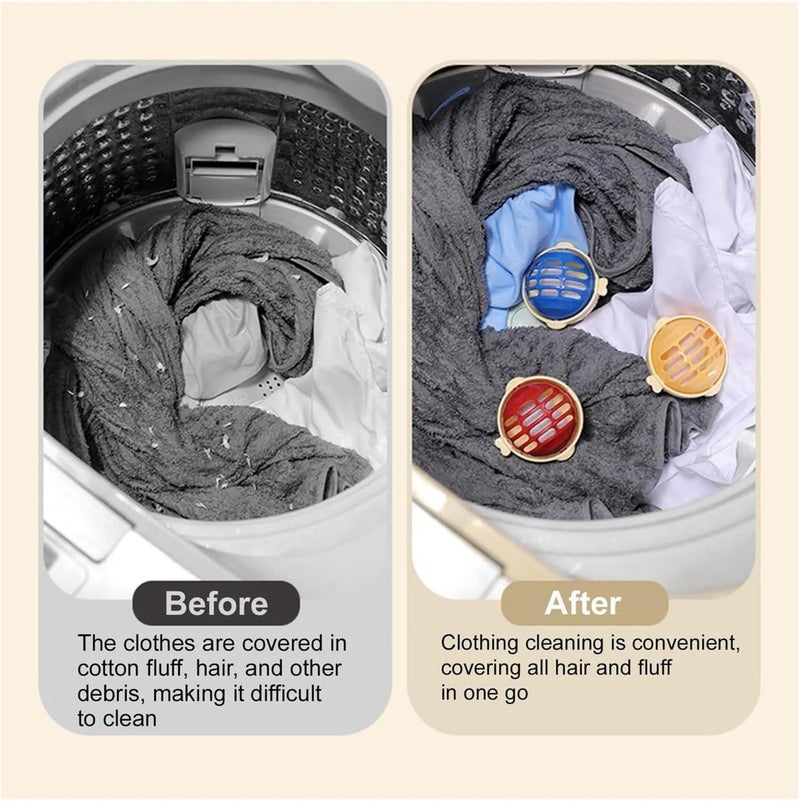 3pcs Reusable Puffer Laundry Balls - Pet Hair Remover & Lint Catcher for Washing Machine(Yellow) - Image 5