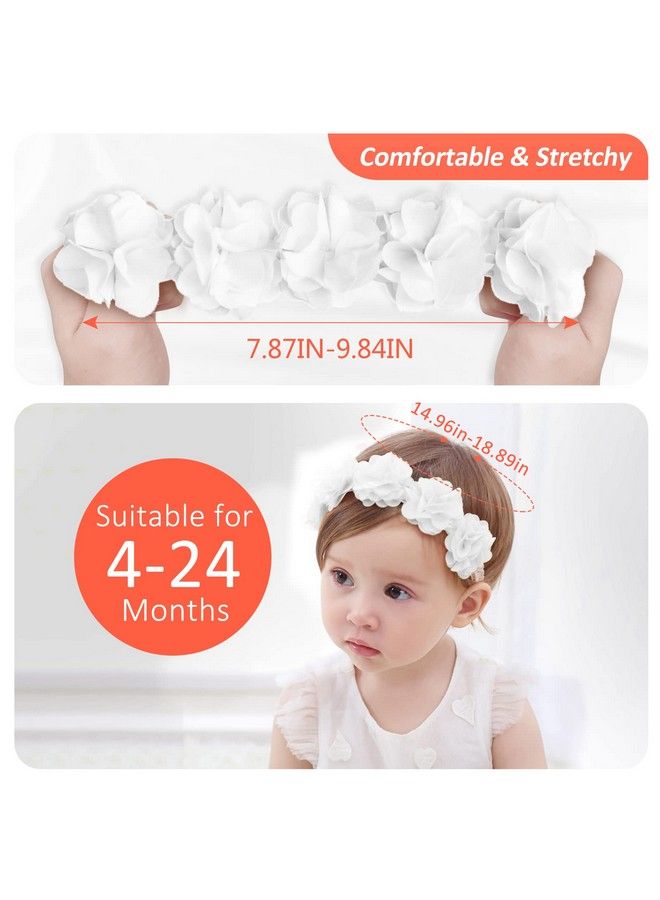 Fmeida Baby Girls Headband Flower Birthday Crown Hair Accessoriesgift For Baby White - Image 3