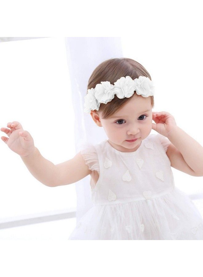 Fmeida Baby Girls Headband Flower Birthday Crown Hair Accessoriesgift For Baby White - Image 4