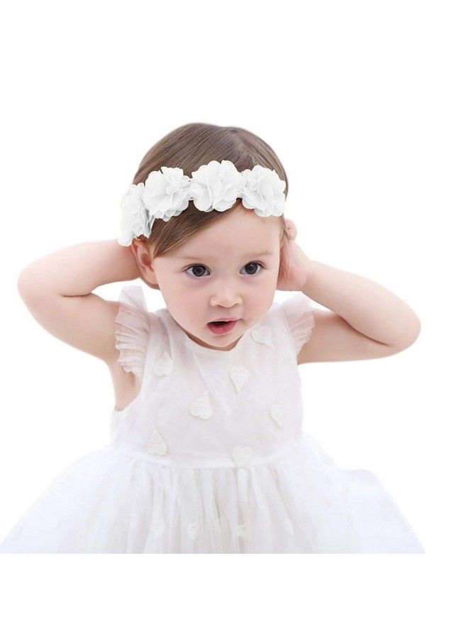 Fmeida Baby Girls Headband Flower Birthday Crown Hair Accessoriesgift For Baby White - Image 2