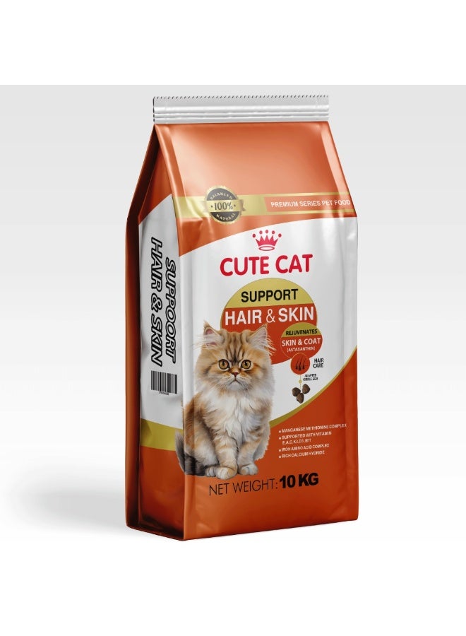 Cute Cat dry cat food for hair and skin care 10 KG