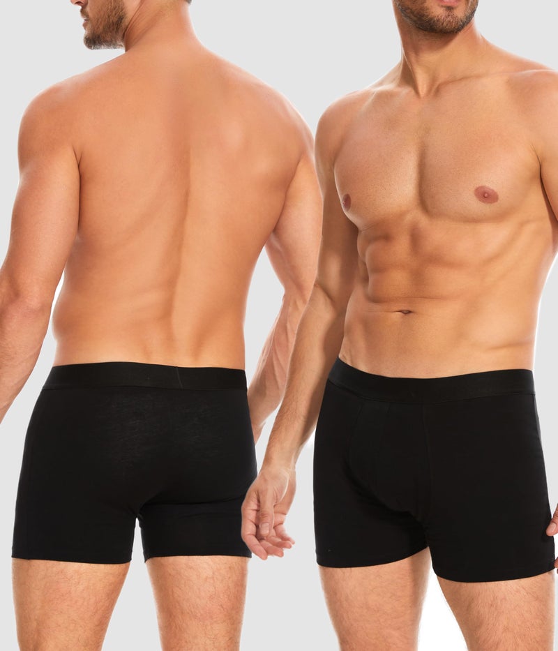 YESWEL Men's Incontinence Underwear, Leak Proof Washable Reusable Cotton Boxer Brief, Heavy Flow Bladder Leak 3 Pack (Black, Large) - Image 5