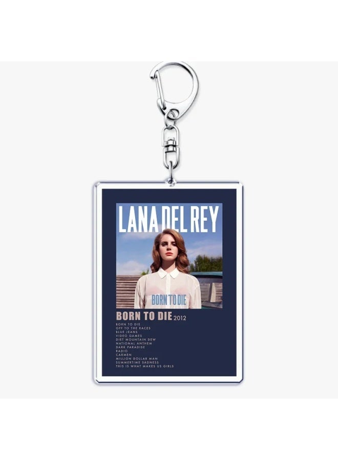 Generic Hot Lana Del Rey Minimalist Poster Keychain for Bag Pendant Born To Die Ultraviolence Key Chain Ring Keyring Jewelry Fans Gift-Color:28-Ships From:CHINA  - Image 4