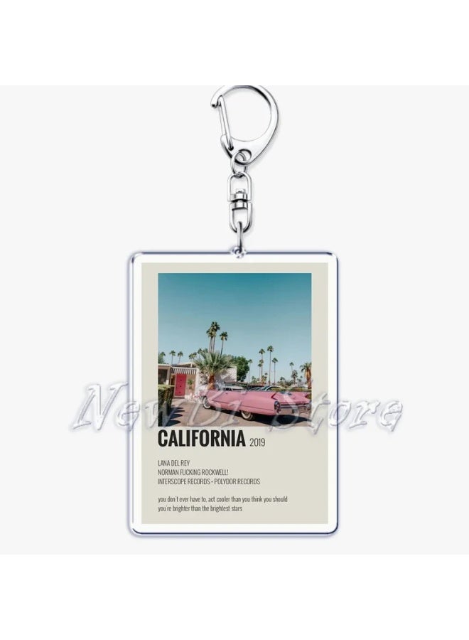 Generic Hot Lana Del Rey Minimalist Poster Keychain for Bag Pendant Born To Die Ultraviolence Key Chain Ring Keyring Jewelry Fans Gift-Color:28-Ships From:CHINA  - Image 1