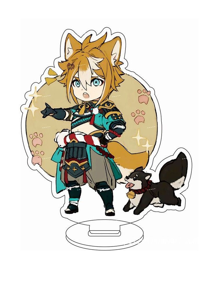 Genshin Impact Stand Figure Acrylic Ornaments Stand Model Collections Peripheral Statue Card Character Proof Series Transparent Figure Model Fans Decoration Collection Desk Decor Toys Cute(6pcs)  - Image 2