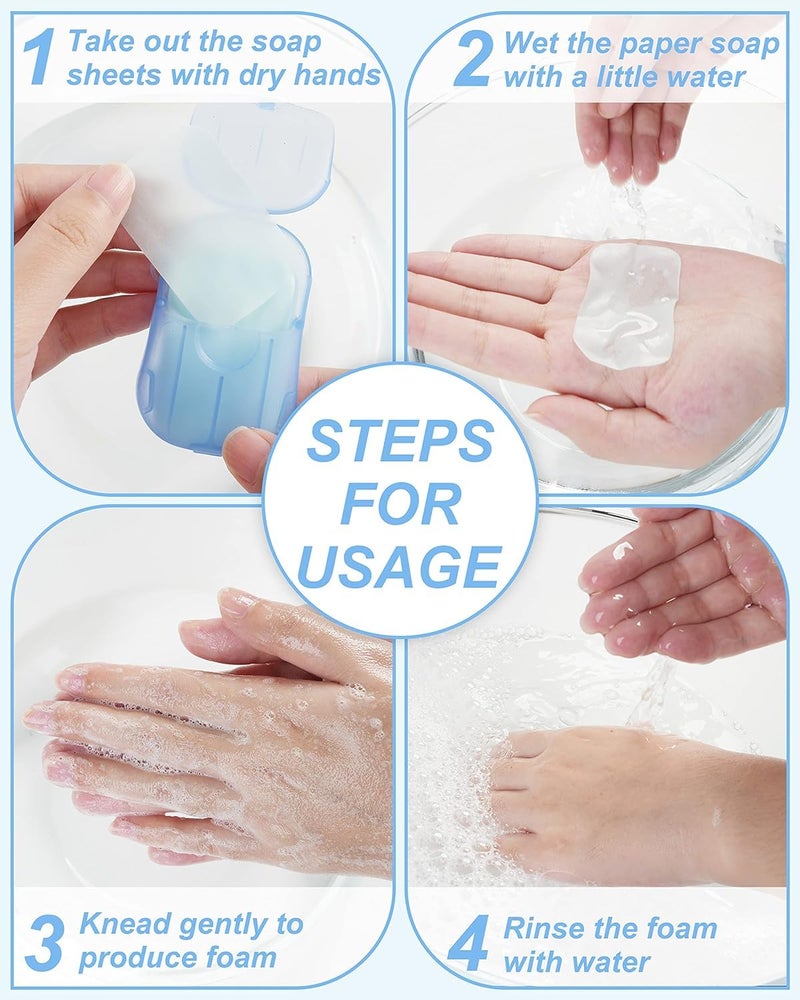 VENTWILLA Disposable Travel Paper Soap Strips For Handwash Travelling Scented Mini Paper Soap Sheets Flakes Cleaning Foaming Hand Washing Pack Of 2 - Image 3