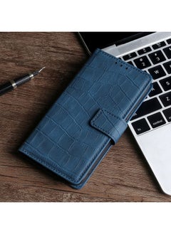 Generic Case Cover For Samsung Galaxy A82 5G/Quantum 2 Skin Feel Crocodile Texture Magnetic Clasp Horizontal Flip PU Leather Case with Holder & Card Slots & Wallet Blue 