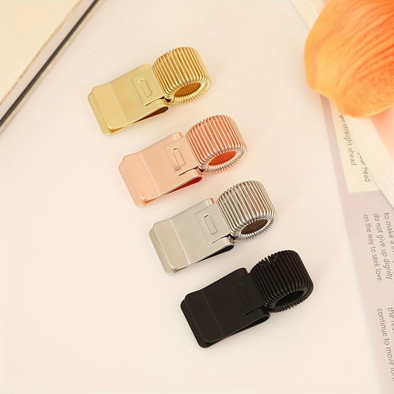 Golden Spring Clip Securely Holds Paper Notebook Office Simple Desktop Organizer Compatible Fountain Pens - Image 3