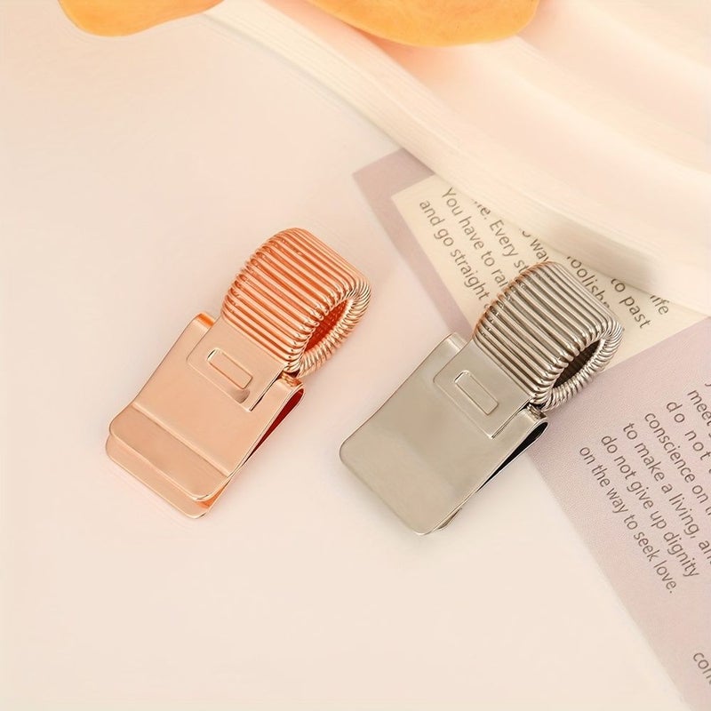 Golden Spring Clip Securely Holds Paper Notebook Office Simple Desktop Organizer Compatible Fountain Pens - Image 5