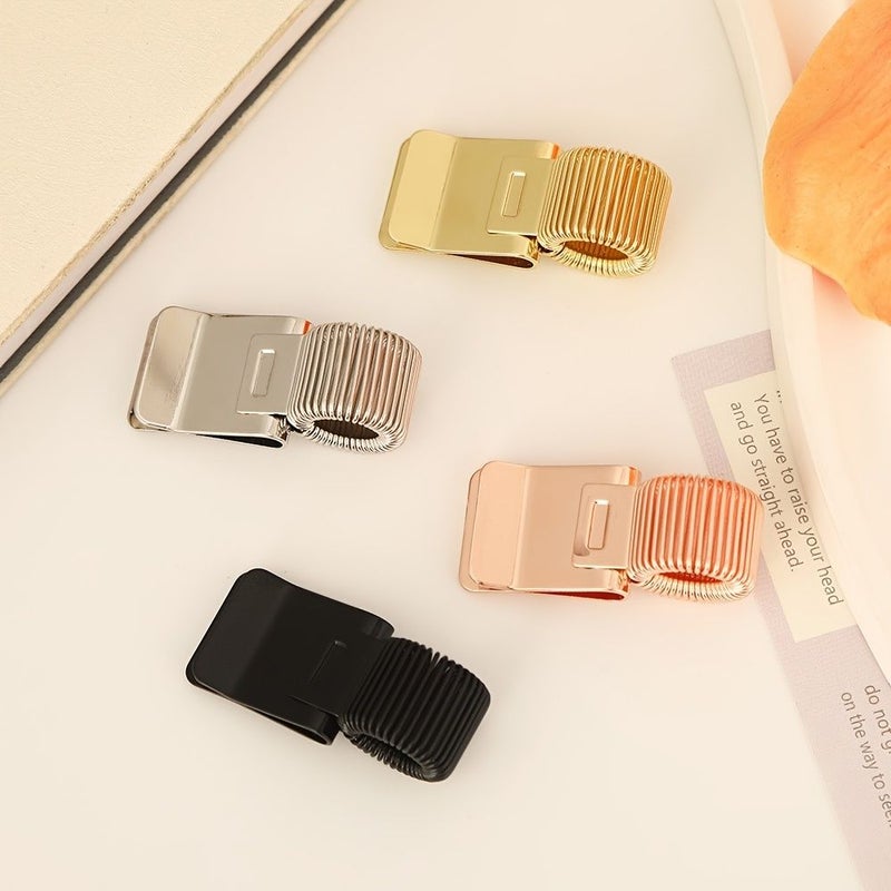 Golden Spring Clip Securely Holds Paper Notebook Office Simple Desktop Organizer Compatible Fountain Pens - Image 4