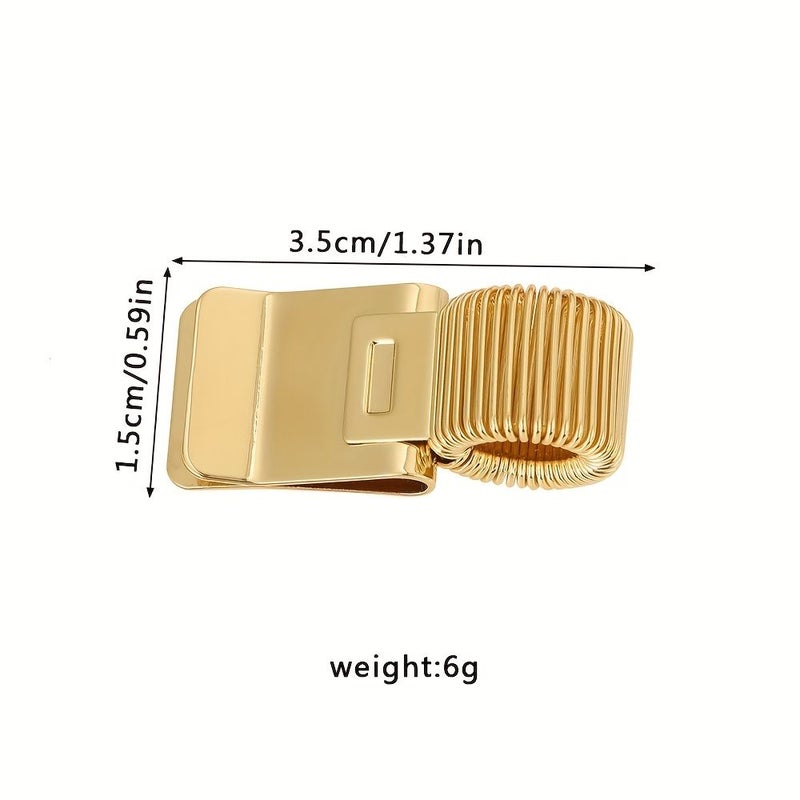 Golden Spring Clip Securely Holds Paper Notebook Office Simple Desktop Organizer Compatible Fountain Pens - Image 2