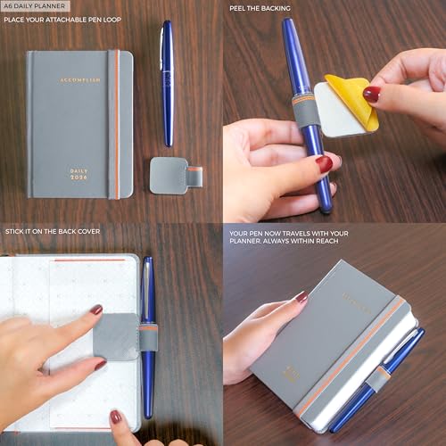 NEORAH — A6 DAILY DATED Planner 2026 ACCOMPLISH-512 Pages of Yearly•12 Month•52 Week+Hourly•365 Daily Journal Pages•Budget•Habit Tracker-Office Diary Academic-Hardcover[Pen Loop Attachable](WILD DOVE) - Image 3