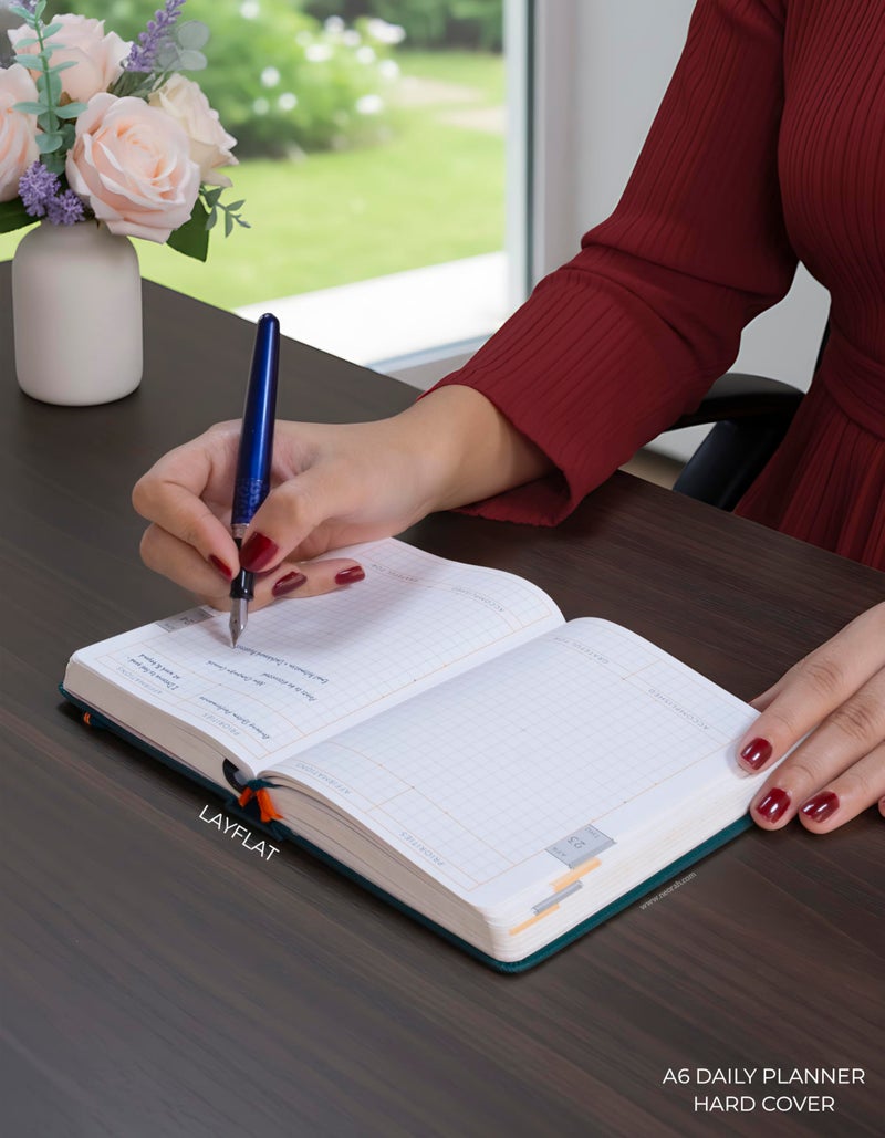 NEORAH — A6 DAILY DATED Planner 2026 ACCOMPLISH-512 Pages of Yearly•12 Month•52 Week+Hourly•365 Daily Journal Pages•Budget•Habit Tracker-Office Diary Academic-Hardcover[Pen Loop Attachable](WILD DOVE) - Image 4