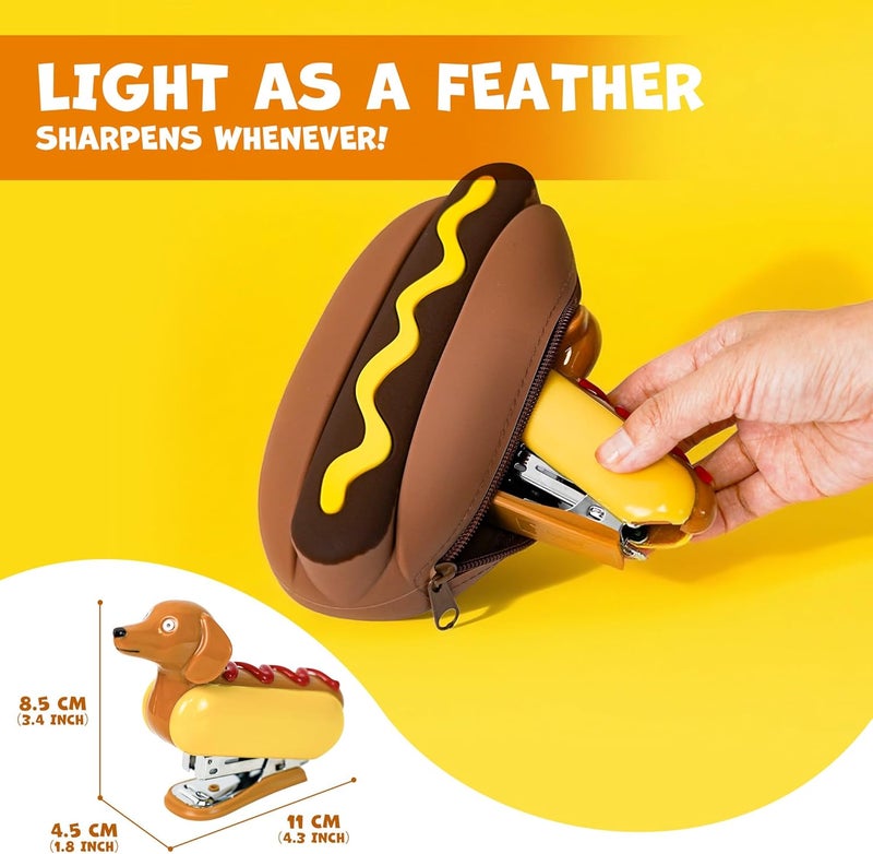 YOBRO Mini Stapler for Students Novelty Hotdog Desktop Stapler with 1000PCS Staples 12 Sheets Capacity Stationery Animal Stapler for Home Office Stocking Stuffers for Friends - Image 2