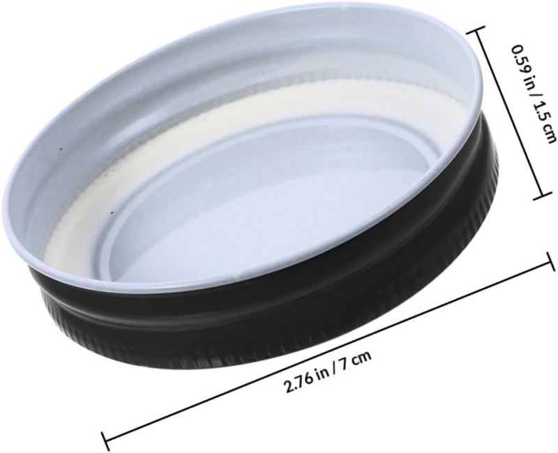 GALPADA 16pcs Black Tinplate Jar Replacement Lids 70mm Mason Jar Sealing Caps Leakproof Covers for Wide Mouth Canning and Storage - Image 2