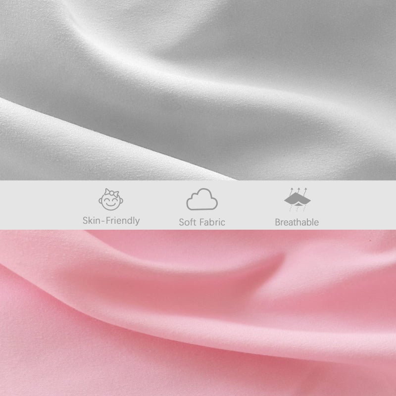 Biloban Baby Bassinet Sheets 4 Pack Compatible with 33" x 20" Mika Micky, Baby Delight, Dream On Me Bedside Sleeper Bassinet, Ultra Soft & Skin Friendly, Washer & Dryer, Grey and Pink - Image 2