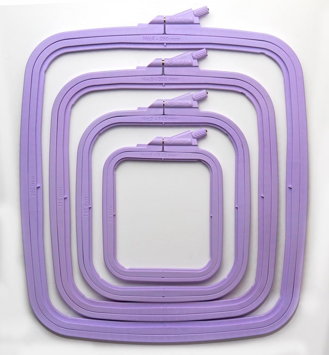 LILAC 4 PCS SET PLASTIC SQUARE EMBROIDERY HOOP CROSS STITCH HOOPS PUNCH NEEDLE HOOP DIY CRAFT SEWINGABS PLASTIC EMBROIDERY HOOPS