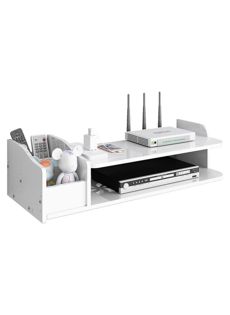 Generic - WiFi Router Storage Box - Floating Shelves Set-top Box with Remote Control Storage Box, Wall-mounted TV Storage Shelf for Cable Boxes/Routers/Remotes/DVD Players - Image 1