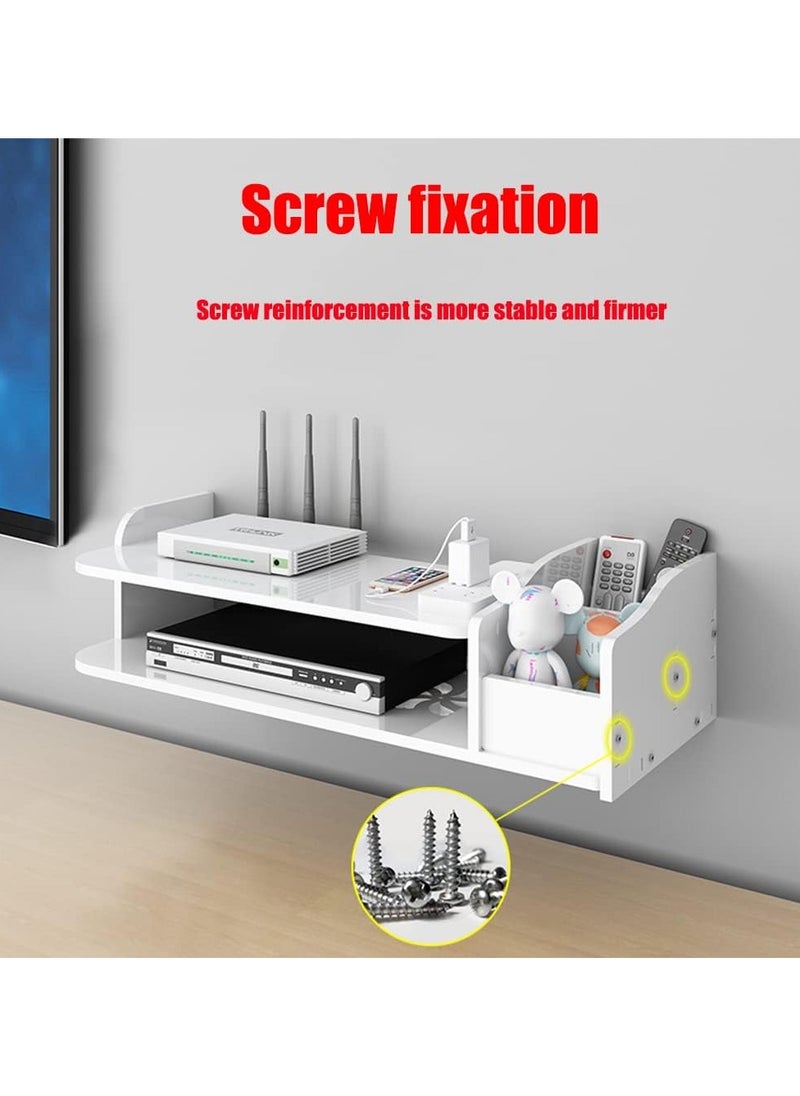 Generic - WiFi Router Storage Box - Floating Shelves Set-top Box with Remote Control Storage Box, Wall-mounted TV Storage Shelf for Cable Boxes/Routers/Remotes/DVD Players - Image 1