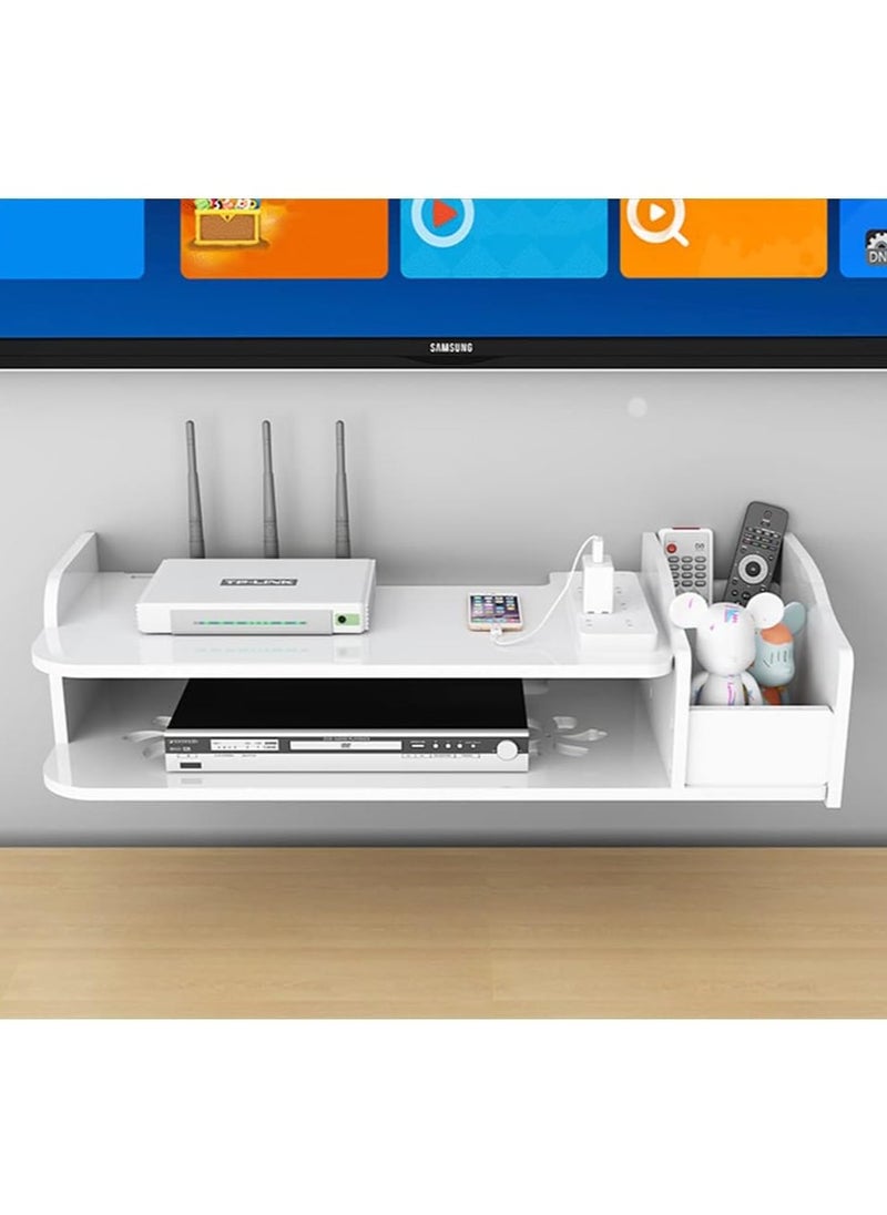 Generic - WiFi Router Storage Box - Floating Shelves Set-top Box with Remote Control Storage Box, Wall-mounted TV Storage Shelf for Cable Boxes/Routers/Remotes/DVD Players - Image 1