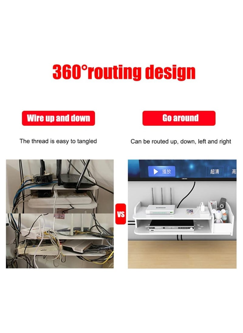 Generic - WiFi Router Storage Box - Floating Shelves Set-top Box with Remote Control Storage Box, Wall-mounted TV Storage Shelf for Cable Boxes/Routers/Remotes/DVD Players - Image 1