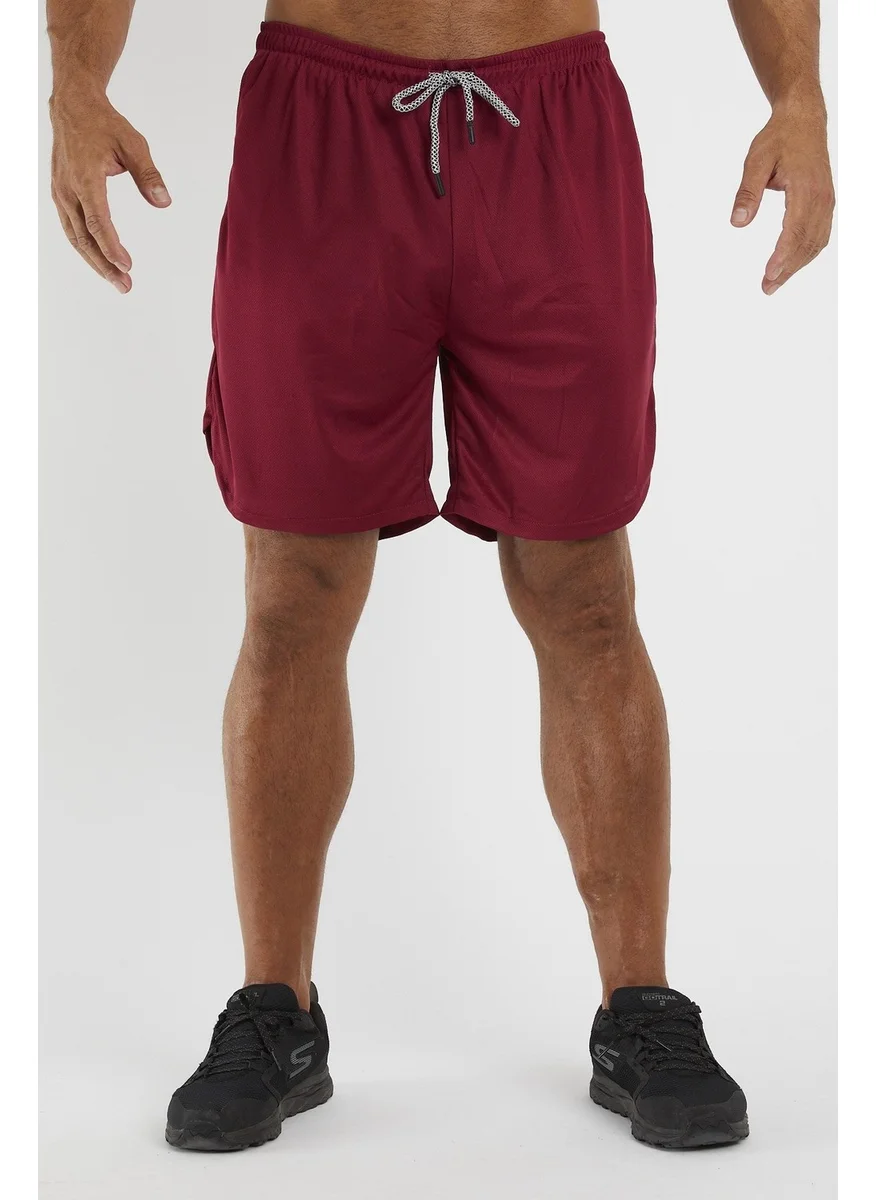 Gymwolves Men's Sports Shorts Double Layer | burgundy | Comfort Series