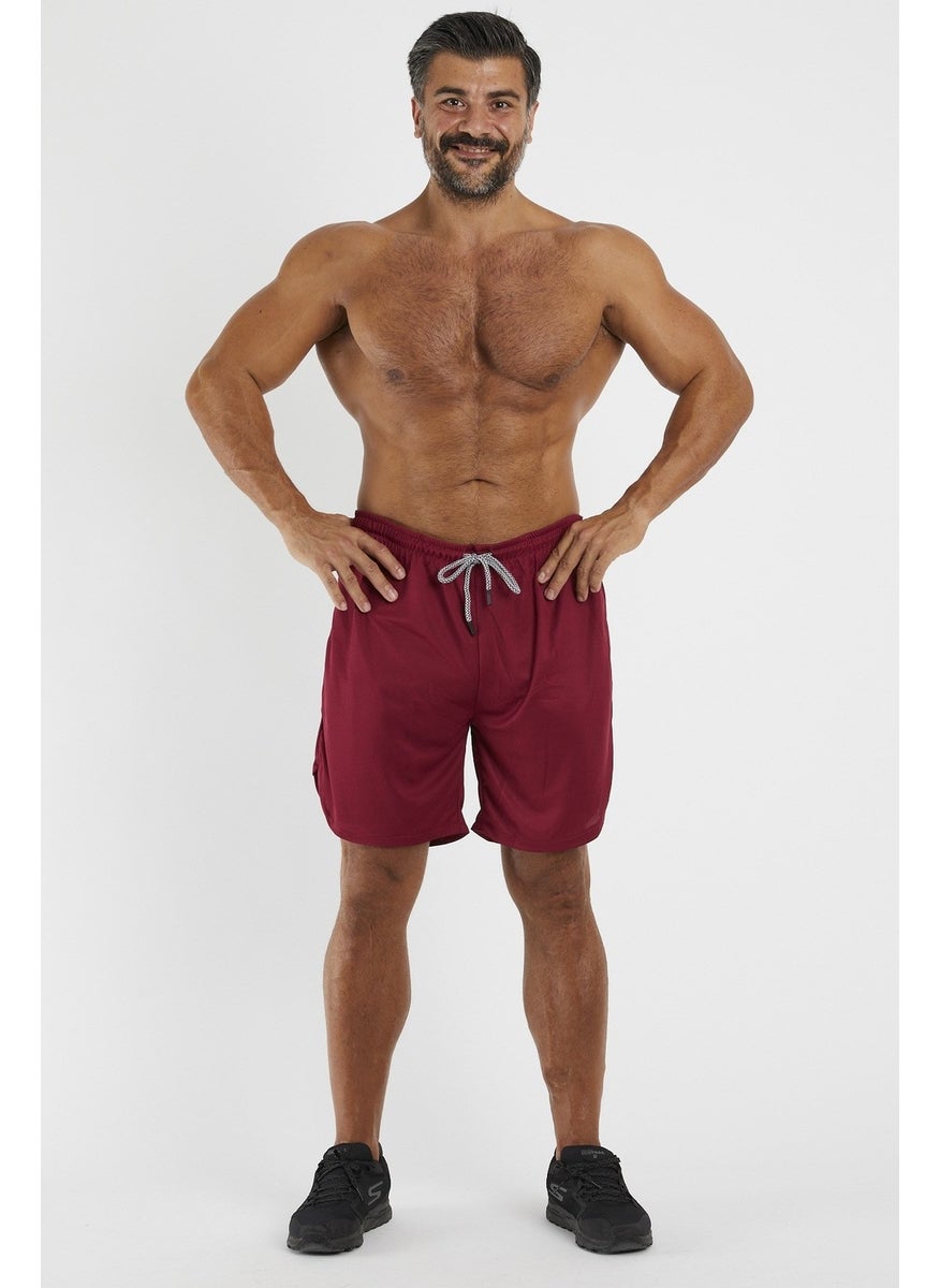 Gymwolves Men's Sports Shorts Double Layer | burgundy | Comfort Series  - Image 3