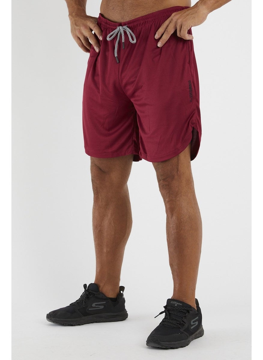 Gymwolves Men's Sports Shorts Double Layer | burgundy | Comfort Series  - Image 2