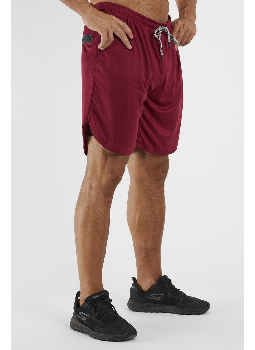 Gymwolves Men's Sports Shorts Double Layer | burgundy | Comfort Series  - Image 4