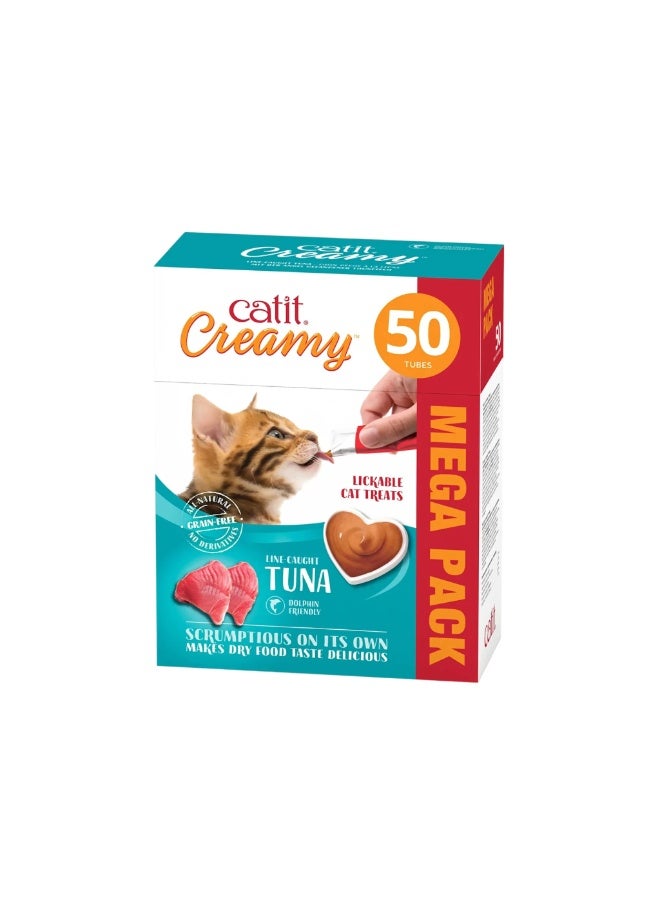 Catit Creamy Treats Mega Pack Tuna, 50 tubes/box
