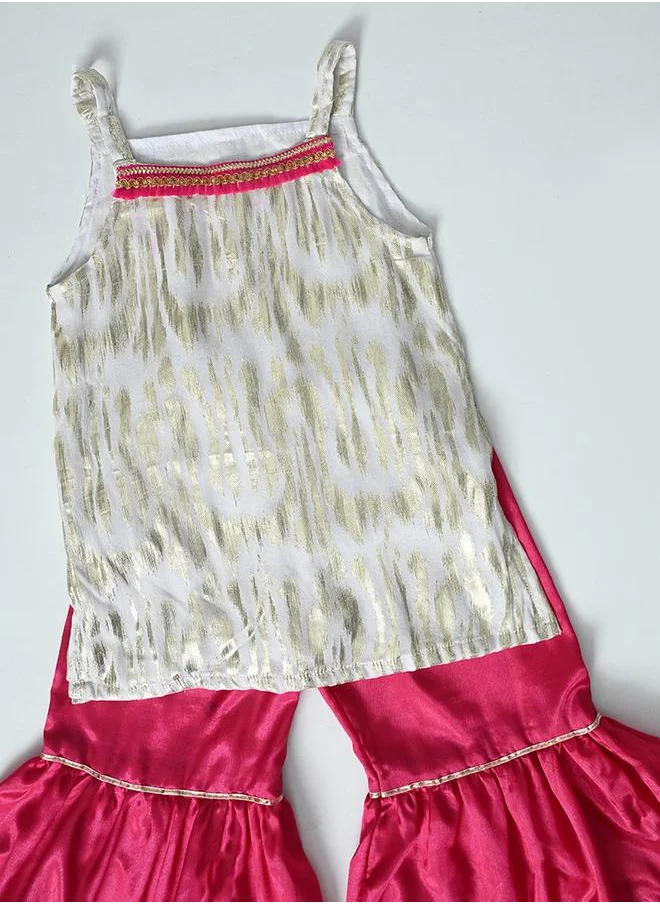 بيلا مودا Bella Moda Printed Strappy Ethnic Top and Pants Set