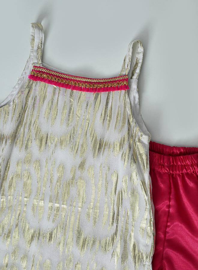 BELLA MODA Bella Moda Printed Strappy Ethnic Top and Pants Set  - Image 3