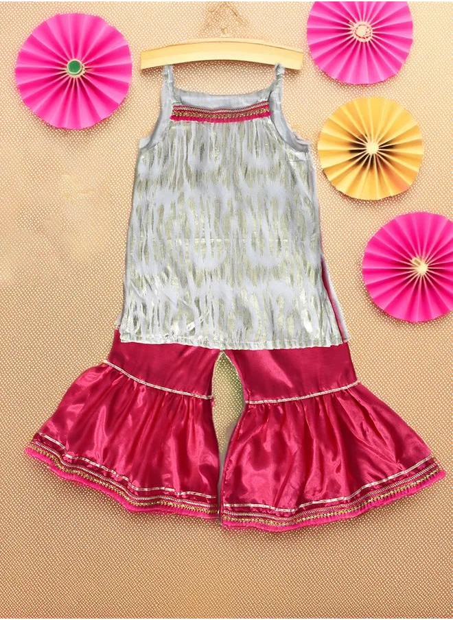 بيلا مودا Bella Moda Printed Strappy Ethnic Top and Pants Set