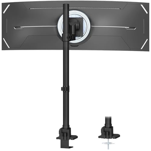Putilsen Mount Monitor-Arm Ultrawide Heavy Duty 24-57'' - Extra Tall Aluminum Single Monitor Mount Holds up to 59.4lbs, Adjustable Desk Mount Stand, VESA 75/100 mm, Black - Image 1