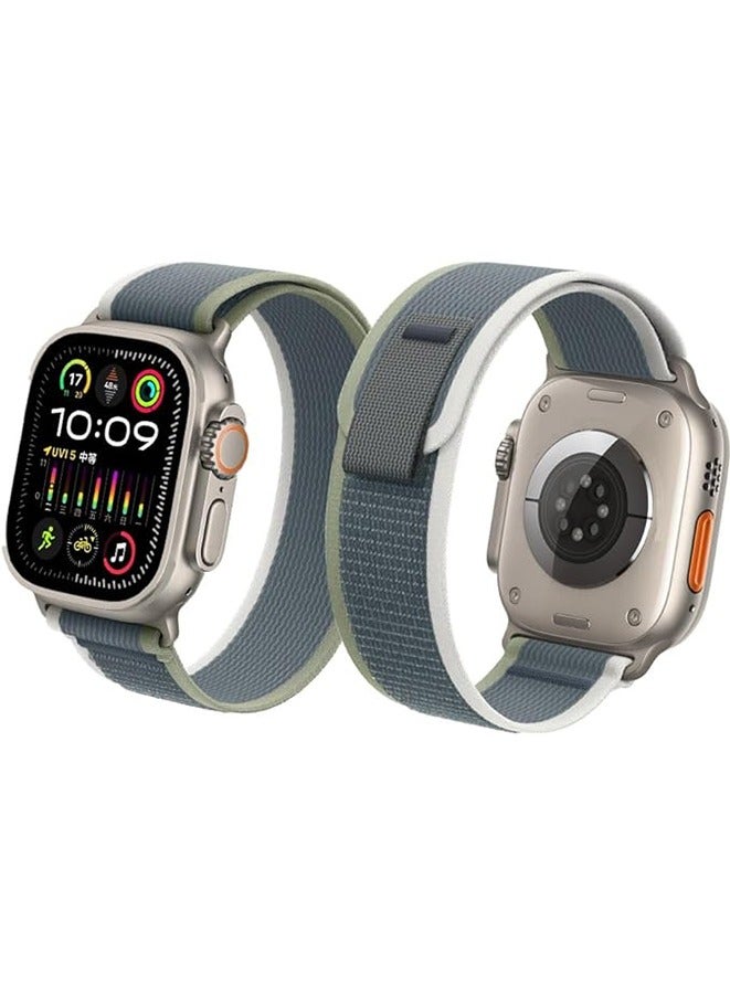 Band For Apple Watch Band 49mm/45mm/44mm/42mm Nylon Woven Sport Strap Compatible With Iwatch Series 8/ultra/7/se/6/5/4/3/2/1(green-grey) - Image 2