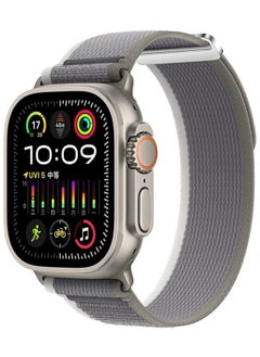 Generic Band For Apple Watch Band 49mm/45mm/44mm/42mm Nylon Woven Sport Strap Compatible With Iwatch Series 8/ultra/7/se/6/5/4/3/2/1(green-grey)  - Image 1
