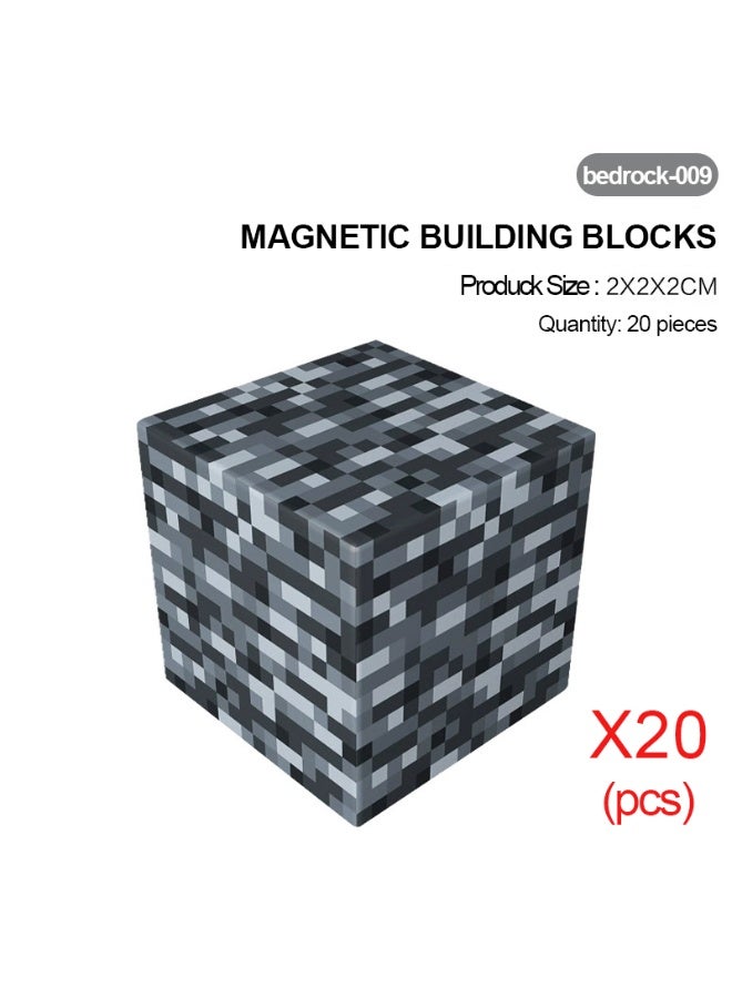ماين كرافت 20 قطعة من مكعبات البناء المغناطيسية بتصميم شخصيات ماينكرافت، كتل لعب قابلة للتكديس - Image 1