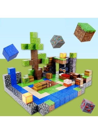 20pcs Minecraft DIY magnetic cube building blocks characters, stackable assembly toy blocks - view 2