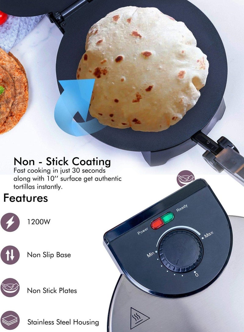 DOTS Tortilla, bread, motazeez and chapati maker size 25.4cm with a capacity of 1200 watts - Image 4