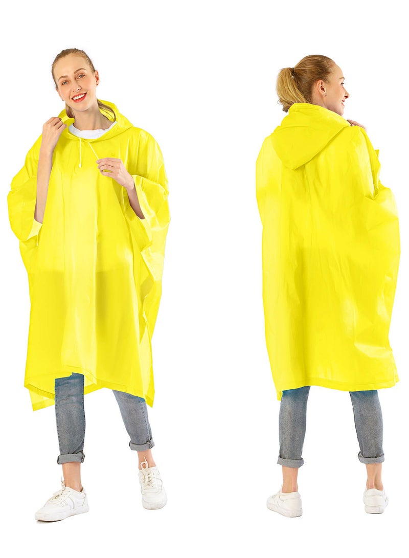 SOLARAE Portable EVA Raincoats for Adults - Reusable Lightweight Rain Ponchos with Hoods and Sleeves for Emergency, Camping, Men and Women. Perfect for All Weather Conditions!
