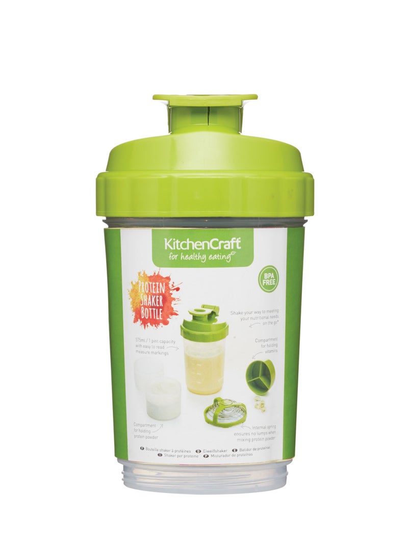 KitchenCraft Healthy Eating 575Ml Protein Shaker Bottle, Labelled - Image 2
