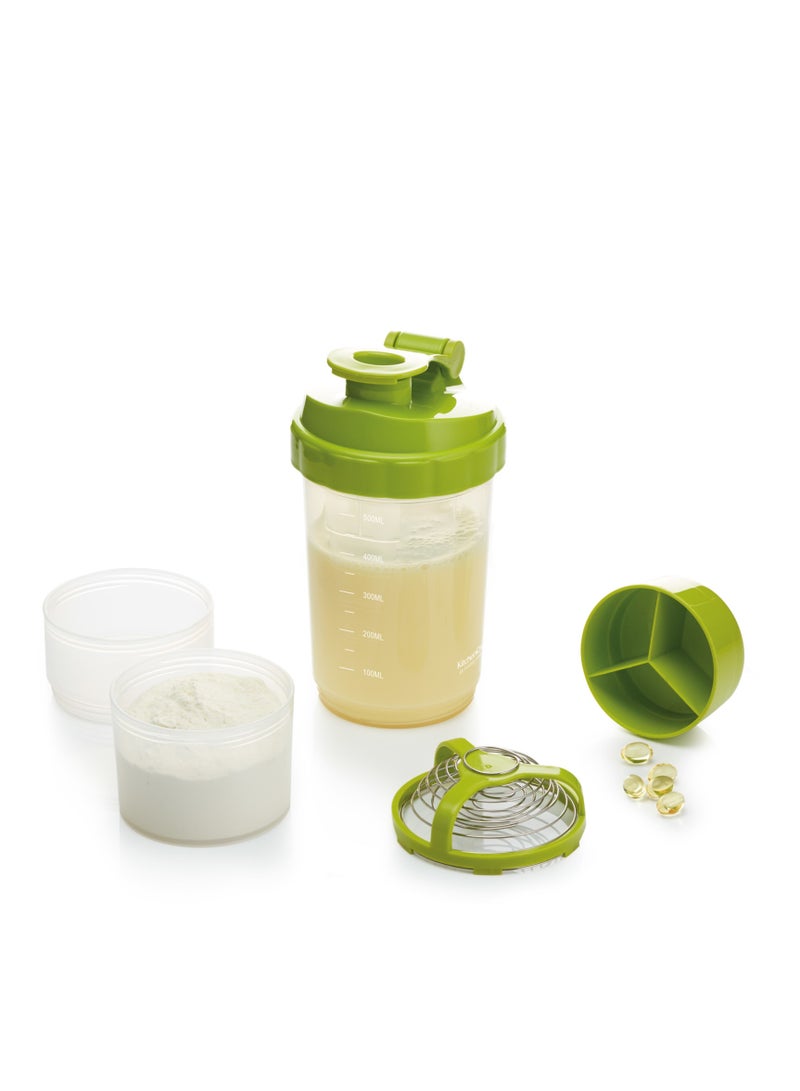KitchenCraft Healthy Eating 575Ml Protein Shaker Bottle, Labelled - Image 3