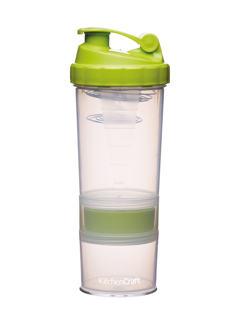 KitchenCraft Healthy Eating 575Ml Protein Shaker Bottle, Labelled - Image 1