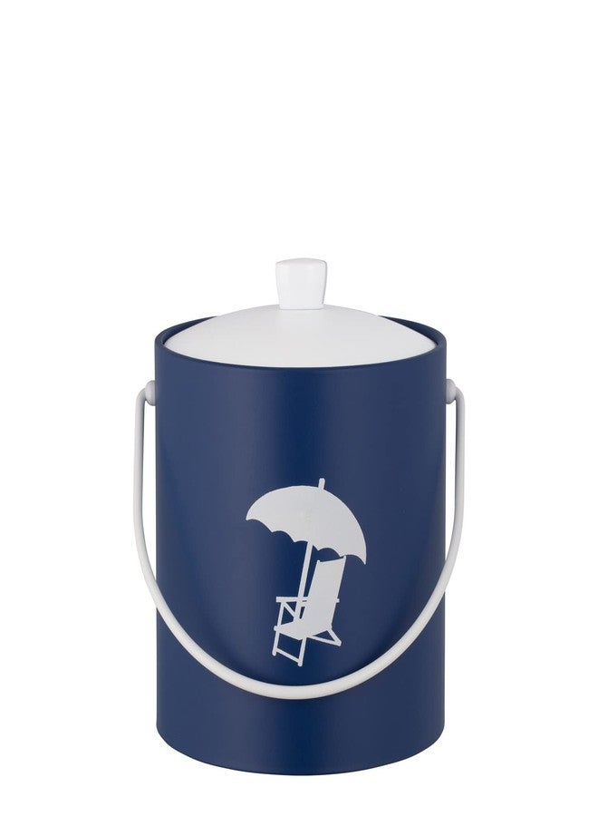 كرافت وير دلو ثلج كرافتوير باستايمز سعة 3 كوارت مع غطاء أكريليك ومقبض على شكل بالة (كرسي الشاطئ، أزرق ملكي) - Image 4