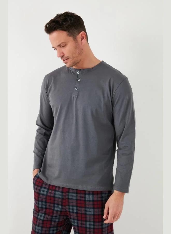 Buratti  Buratti Plaid Cotton Elastic Waist Regular Fit Long Sleeve Pajama Set Men's PAJAMAS SET 6572003 for Men | Best Price UAE